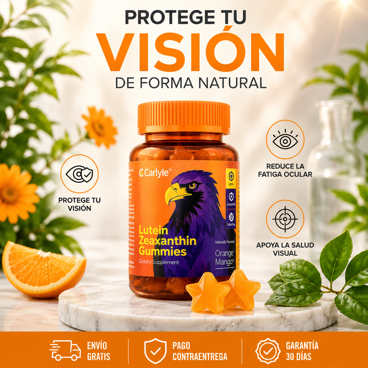 VisionGlow™️ – Gomitas de Luteína y Zeaxantina que reducen la fatiga ocular y protegen tu visión
